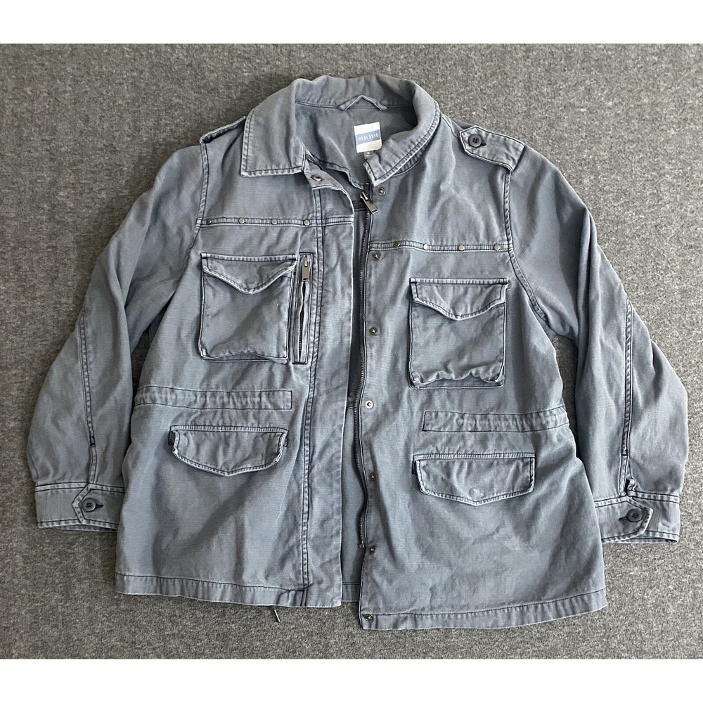Meri Skye Stretch Denim Jacket Gray Size XL